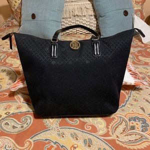 Tommy Hilfiger black business tote purse